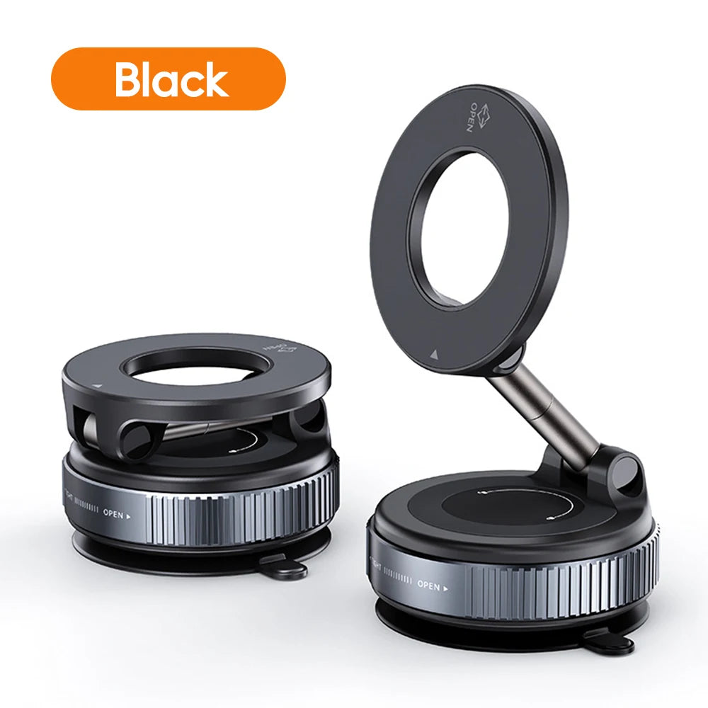 Magnetic Car Phone Mount – 360° Foldable Vacuum Suction Stand