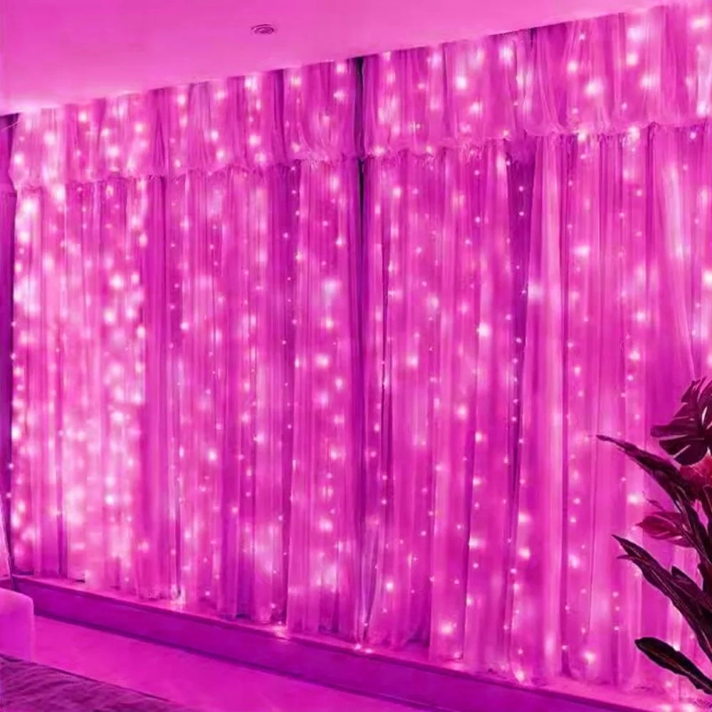 LED Curtain String Lights with Remote – USB Fairy Garland for Wedding & Christmas Decor
