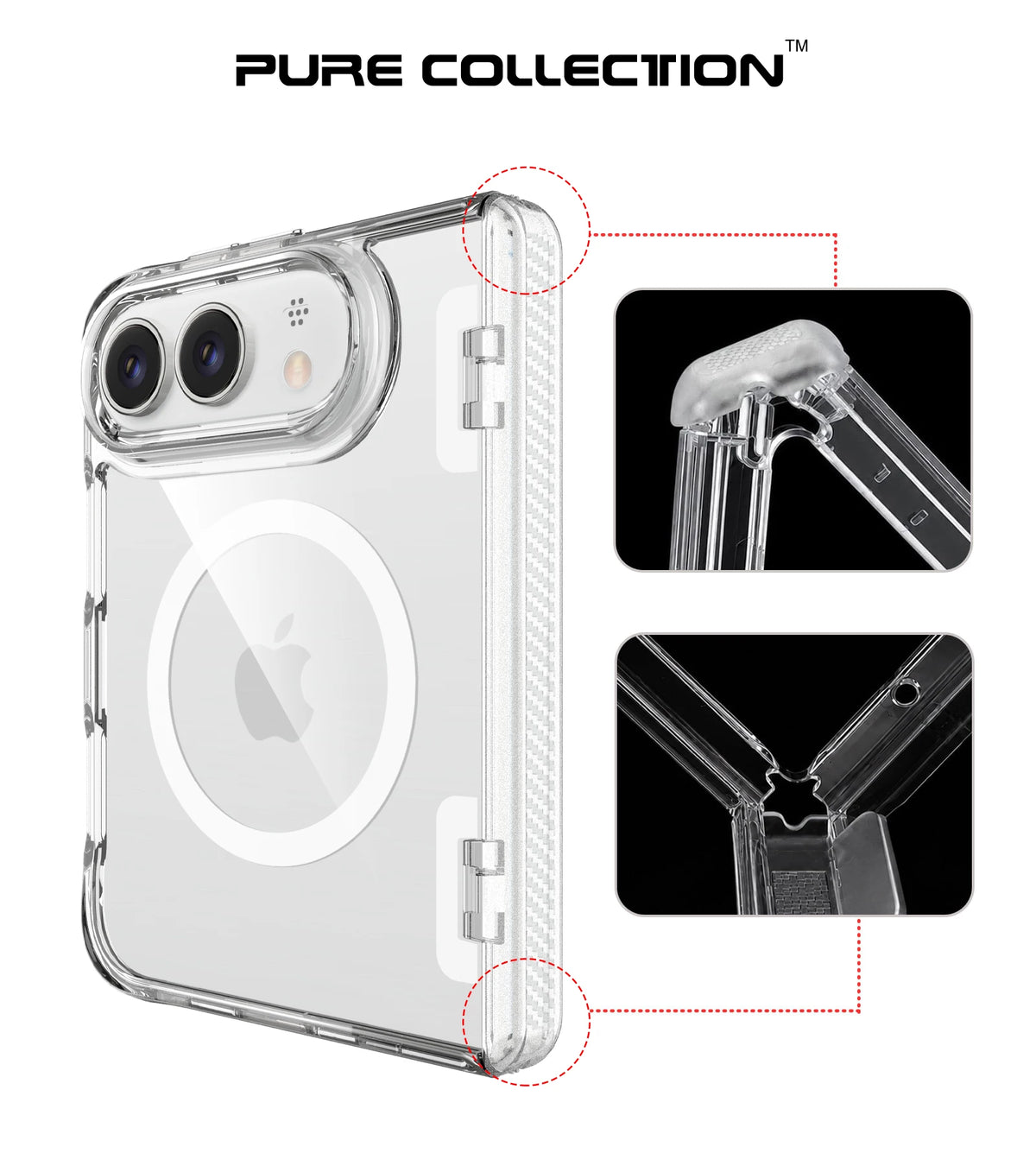 Transparent Magnetic Phone Case for iPhone – MagSafe Compatible