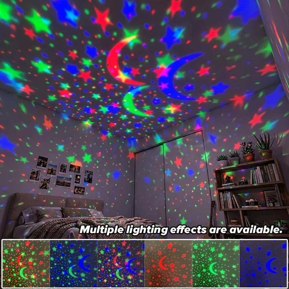 LED Starry Sky Projector Night Light – USB Moon & Star Lamp