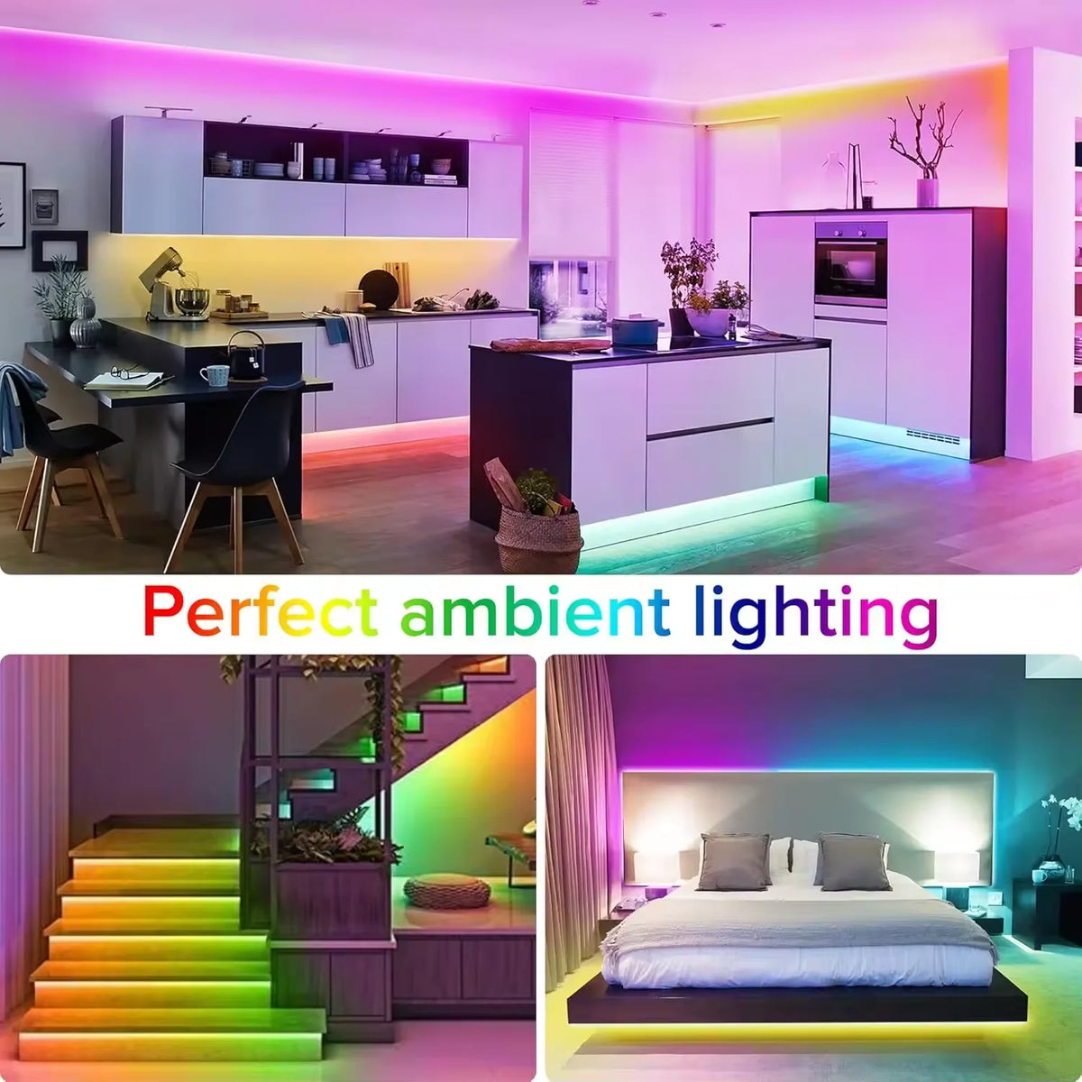 Bluetooth Smart LED Strip Lights – App & Remote Control