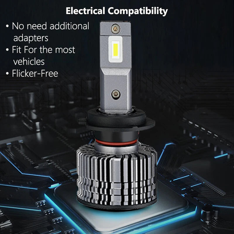 80W LED Car Headlight Bulbs – H4/H7/H11/HB3/HB4, 6000K