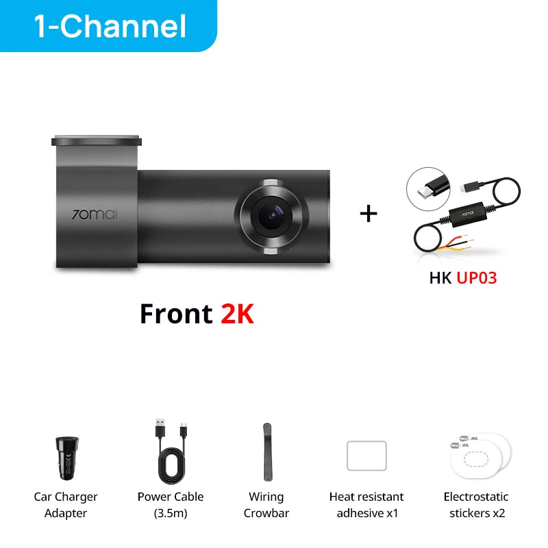70mai M310 Plus 2K Dash Cam – 143-Degree Wide Angle