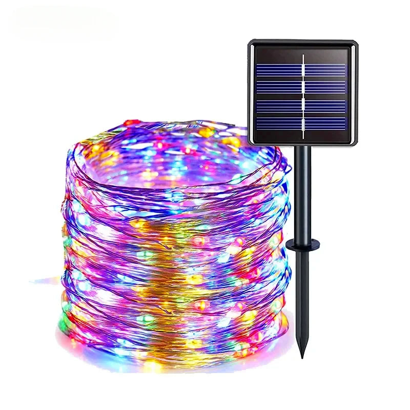 Solar-Powered LED Fairy String Lights – IP65 Waterproof for Garden & Patio