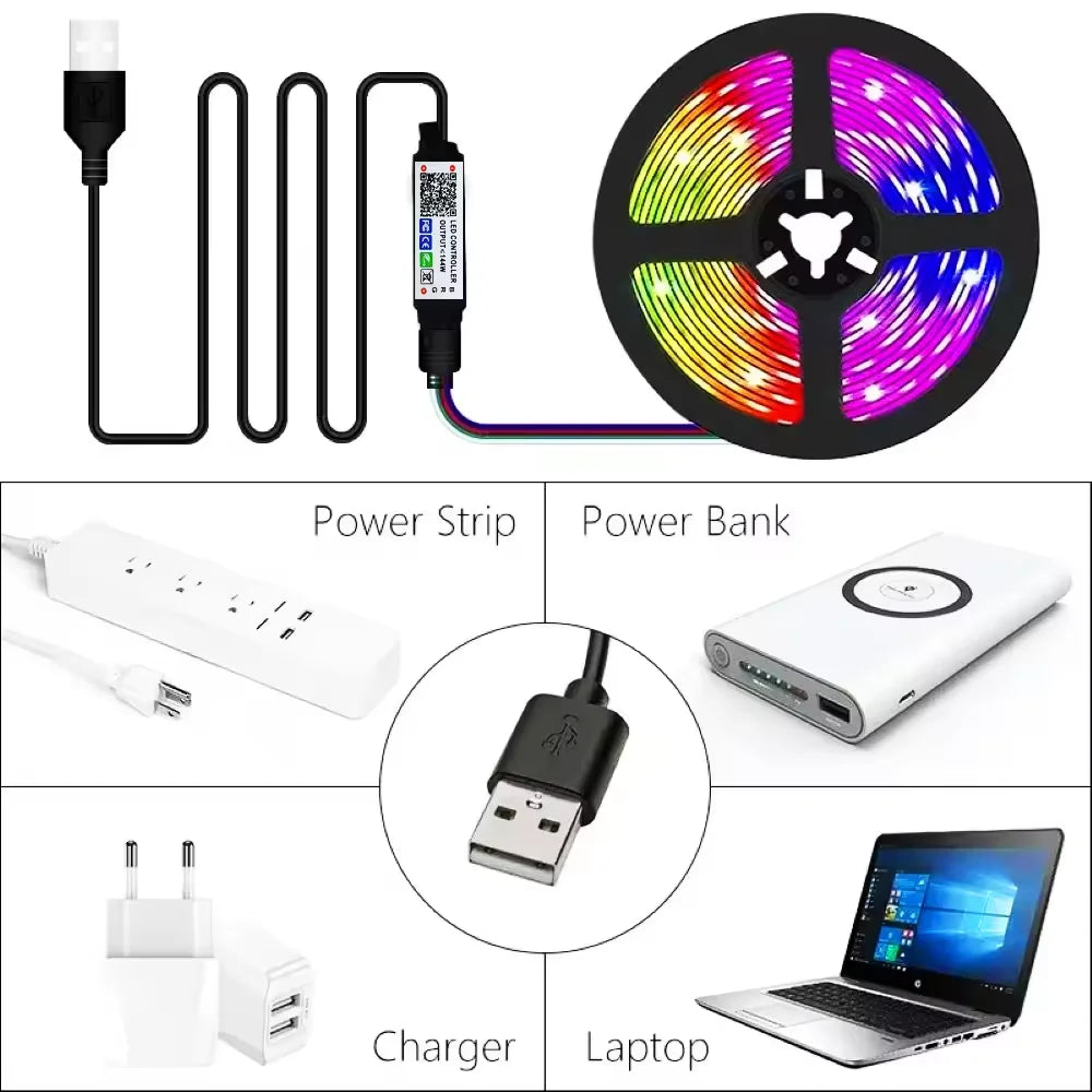 Bluetooth Smart LED Strip Lights – App & Remote Control