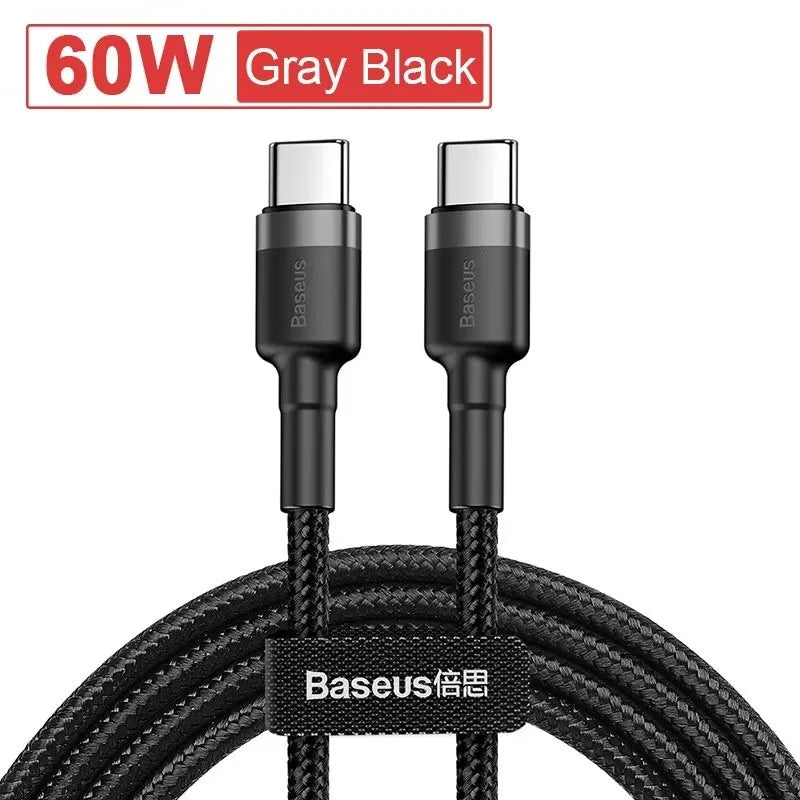 Baseus 60W PD Fast-Charging USB-C Cable – Nylon Braided