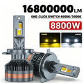 Dual-Color LED Headlight Bulbs 6000K/3000K
