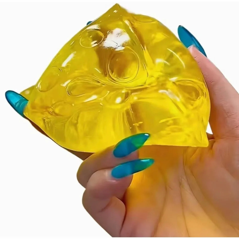Squishy Honey Cheese Square Fidgets Toys Super Soft Mochi Cheese Squeeze Toy Funny Anti-stress Sensory Toy for Adults