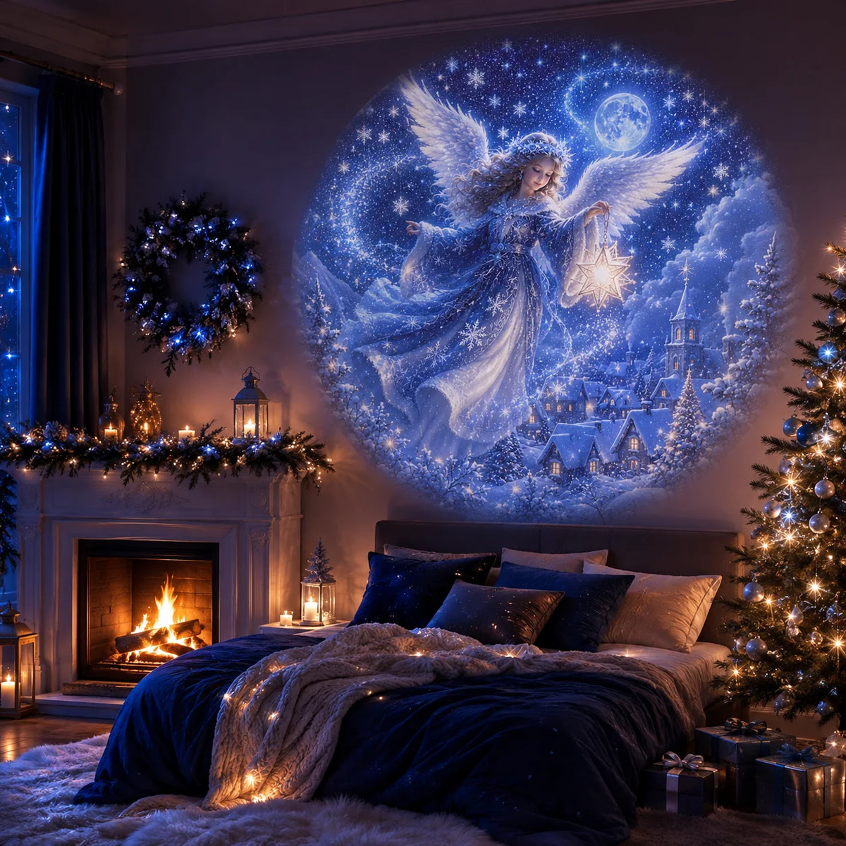 8 Christmas-Themed Projector Lights, USB-Powered Nightlights, Perfect for Creating a Festive Atmosphere in Your Room.