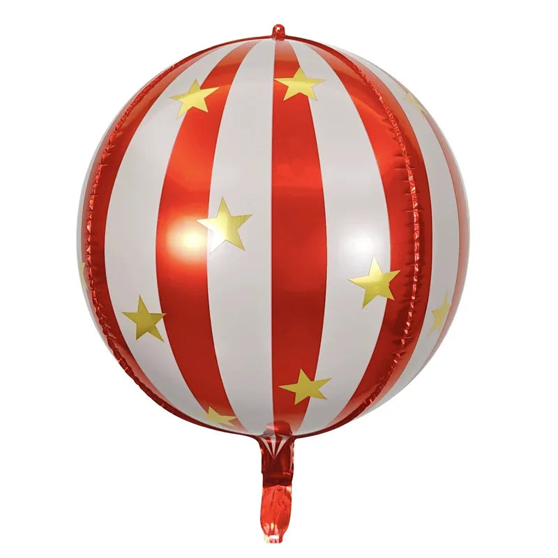 Merry Christmas Round Foil Balloons StripedStar Festive Ballons Party Birthday Home Decoration Supplies