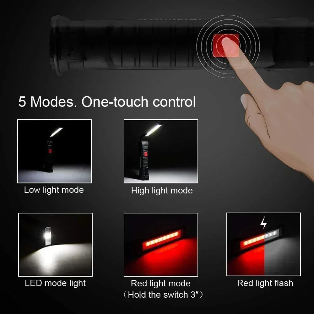 Portable COB LED Work Light – USB Rechargeable