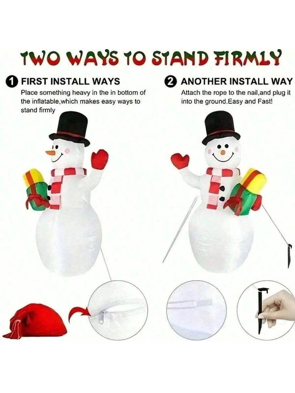 1.5M Christmas Inflatable Snowman USB Plug Outdoor Ornament Xmas Party New Year Party & Holiday DIY Decorations