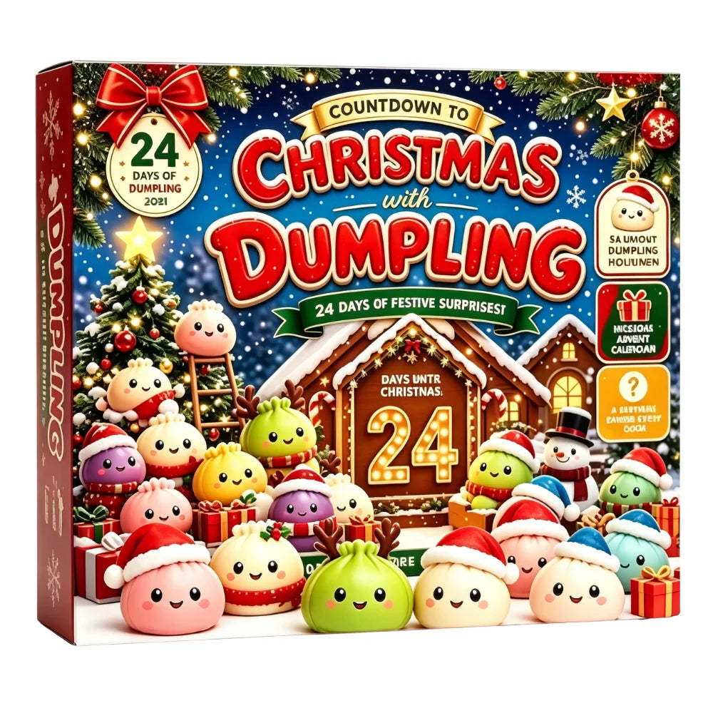Christmas Advent Calendar 24 Days Countdown Set, Dumpling Squishy Slow Rising Squeeze Fidget Sensory Holiday Decor Gift