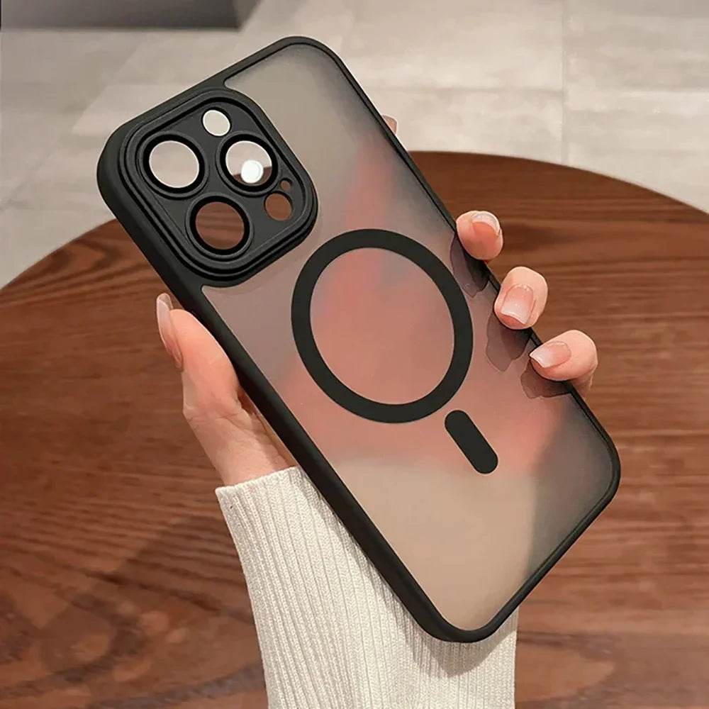 Magnetic Matte Translucent Shockproof Phone Case