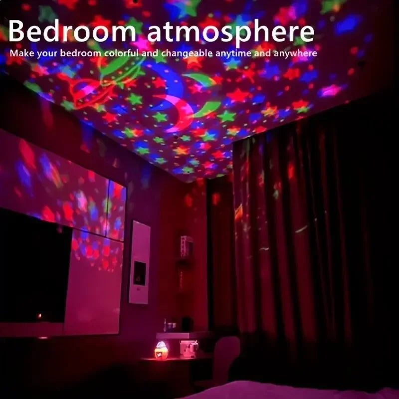 LED Starry Sky Projector Night Light – USB Moon & Star Lamp
