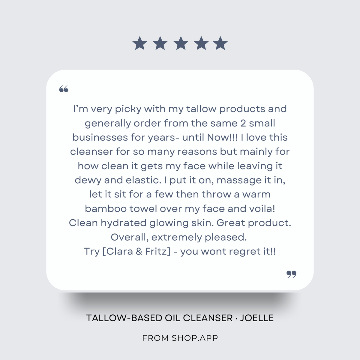 Tallow-Based Oil Cleanser