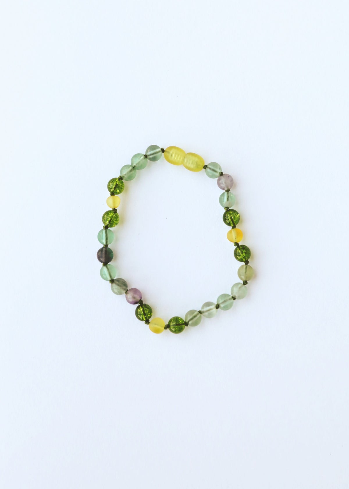Raw Baltic Sea Amber + Fluorite + Peridot || Gemstone Necklace