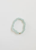 Blue Sea Glass + 14k Gold Filled or Sterling Silver || Stretch Bracelet