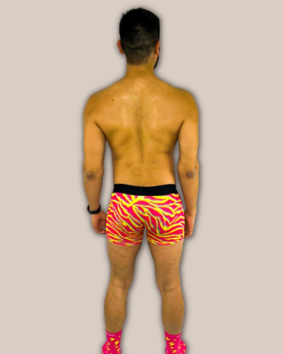 Men's Electric Zebra Boxer Trunk Underwear with Pouch
